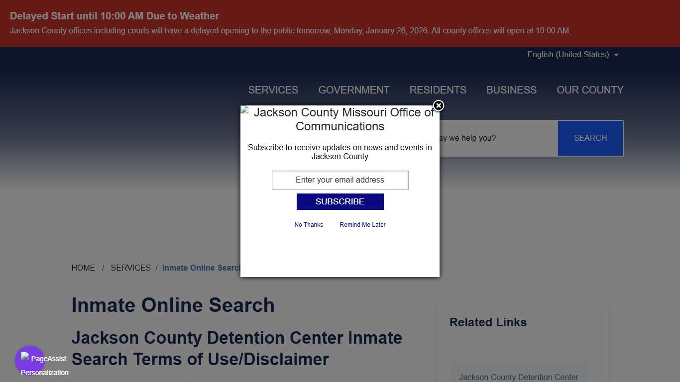 Inmate Online Search - Jackson County MO